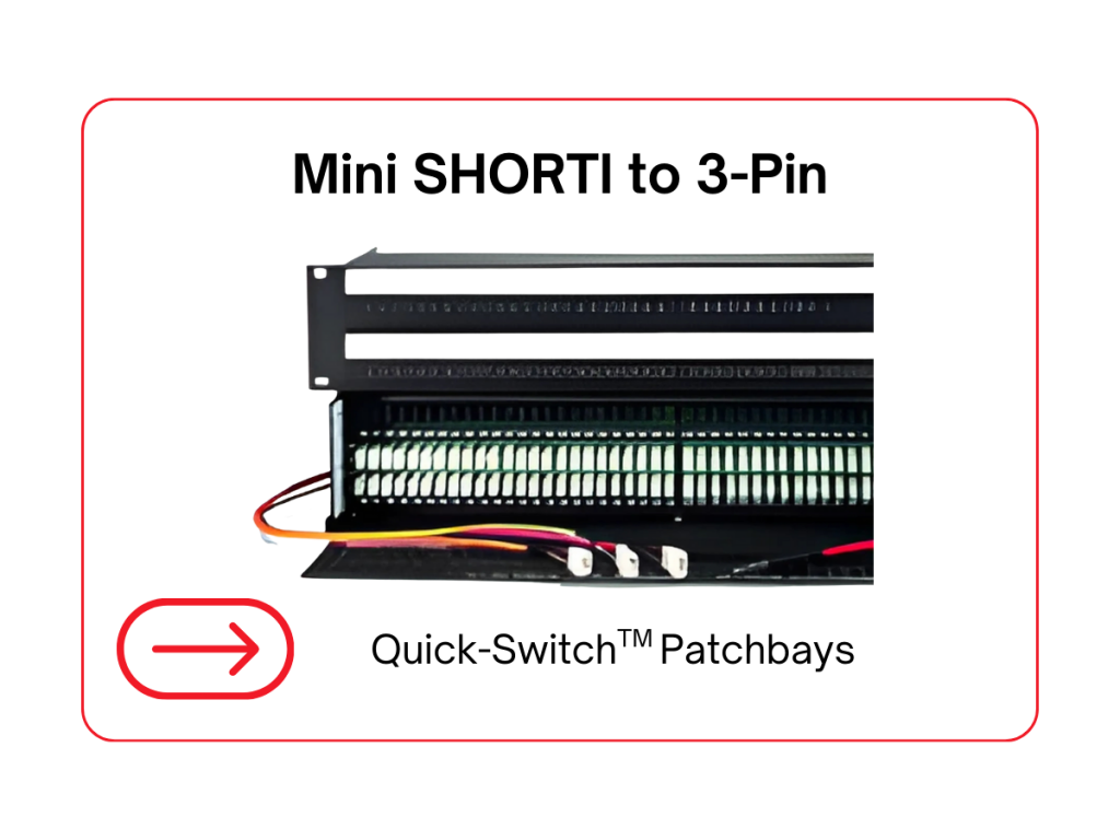 Mini Shorti to 3-Pin Quick-Switch patchbays