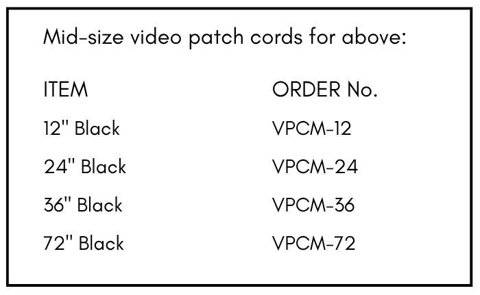 Mid-Size video patch cords