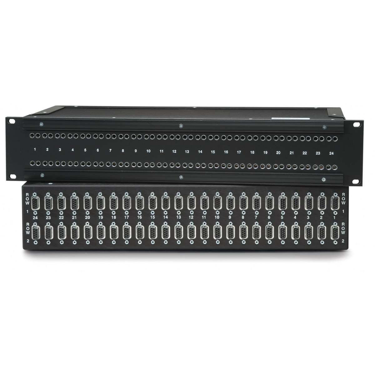 RS-422 Audio Patchbay front and back panel