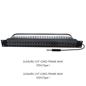 1/4" Long Frame MAXI audio patchbay with cord